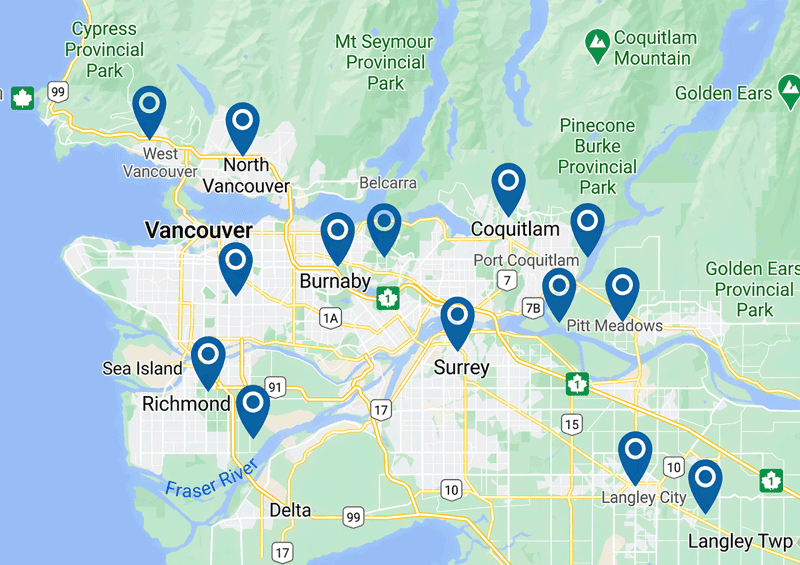 Services Areas Map
